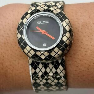 Black Plaid Slap Watch